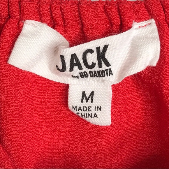 Jack by BB Dakota Red Edmonds Off the Shoulder Ruffle Blouse Size Medium - Picture 5 of 8